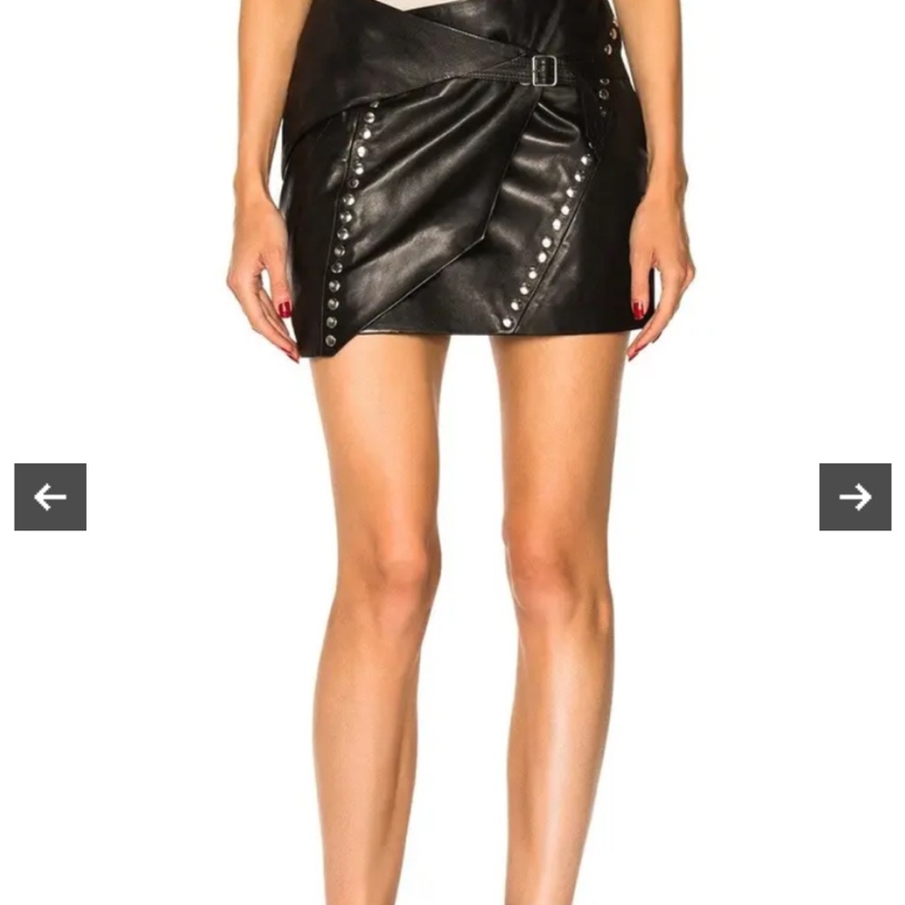 IRO Mupper leather mini skirt